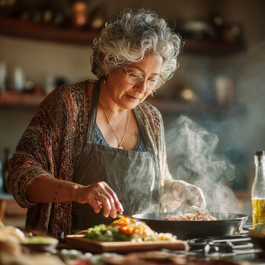 Adultos mayores disfrutando de una comida saludable